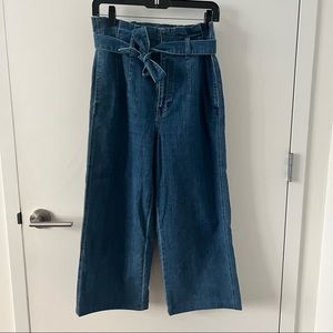 Madewell Wide Leg Paperbag High Waisted Cropped Jeans